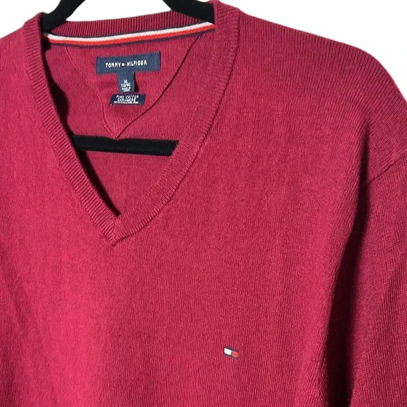Tommy Hilfiger cashmere cotton blend  sweater,v neck,men size L, PTP 22”-25”. EC - Picture 5 of 12